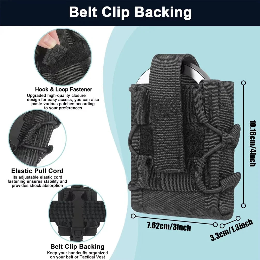 Shackles Holder Tactical Handcuffs Handcuffs Molle Tactical Universal Holster Plastic Clip Velcro External Waist Support Belt