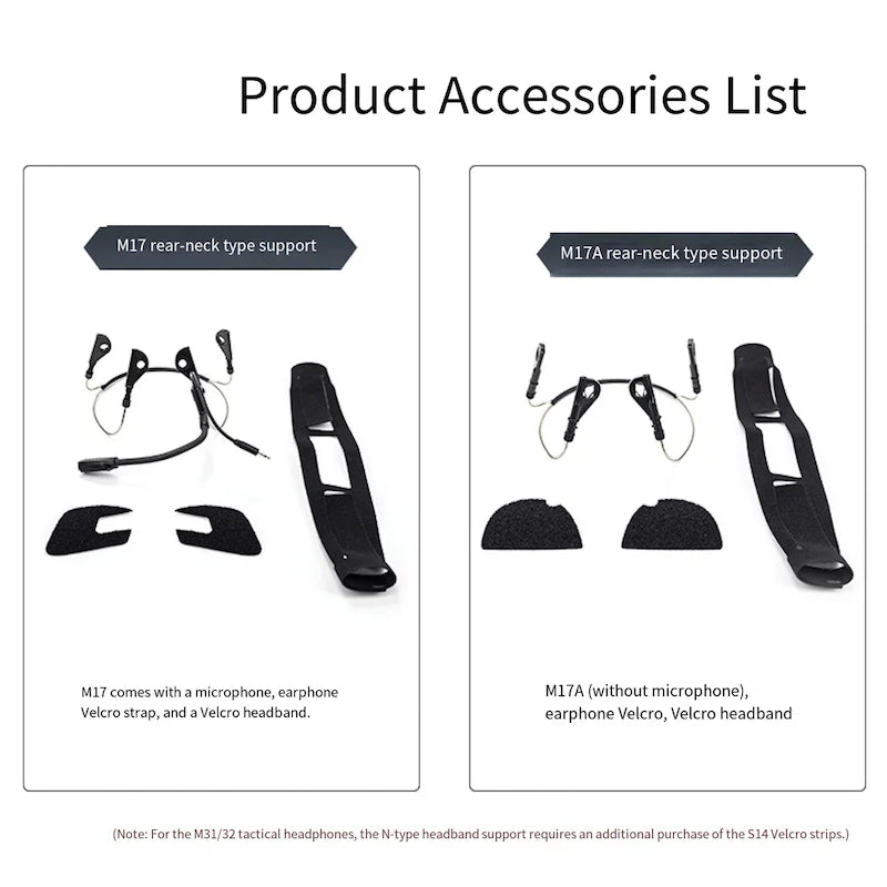 Tactical Earphones M17 Bracket Hook&loop Accessories M31/32/33