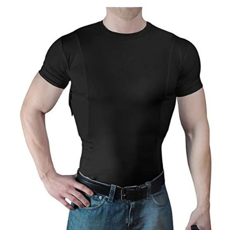 Tactical Clothes Concealed Carry T-Shirt, Tactical Holster, Short Sleeve Shirt, Gun Holster for Men and Women, Invisible Carry