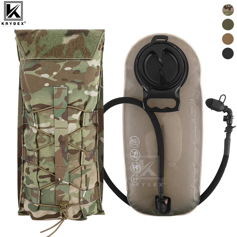KRYDEX Tactical 500D 3L Hydration Pouch MOLLE Carrier Pack Bag Modular 100 oz Water Bladder Pouch Hunting Outdoor Accessories