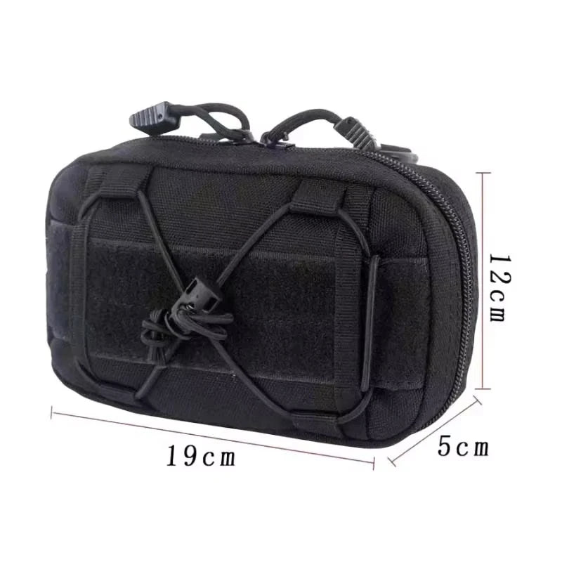 Tactical Molle Storage Bag Outdoor Sports Mobile Phone Pouch Men Belt Fanny Pack Belt Zipper Utility Waist Bag EDC Tool Pouch