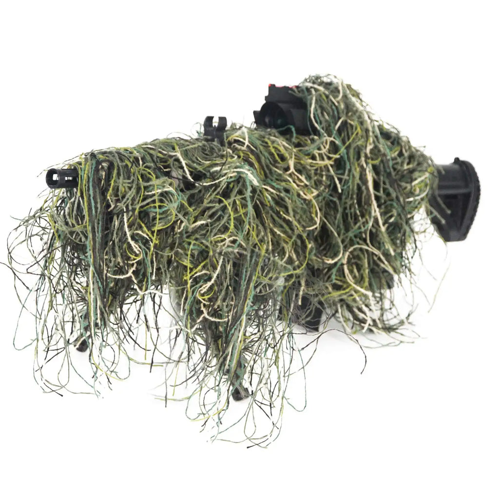 JOAXOR Ghillie Rifle Wrap Forest Rifle Concealment Wrap Tactical Camouflage Rifle Cover for Hunting Shooting Photography