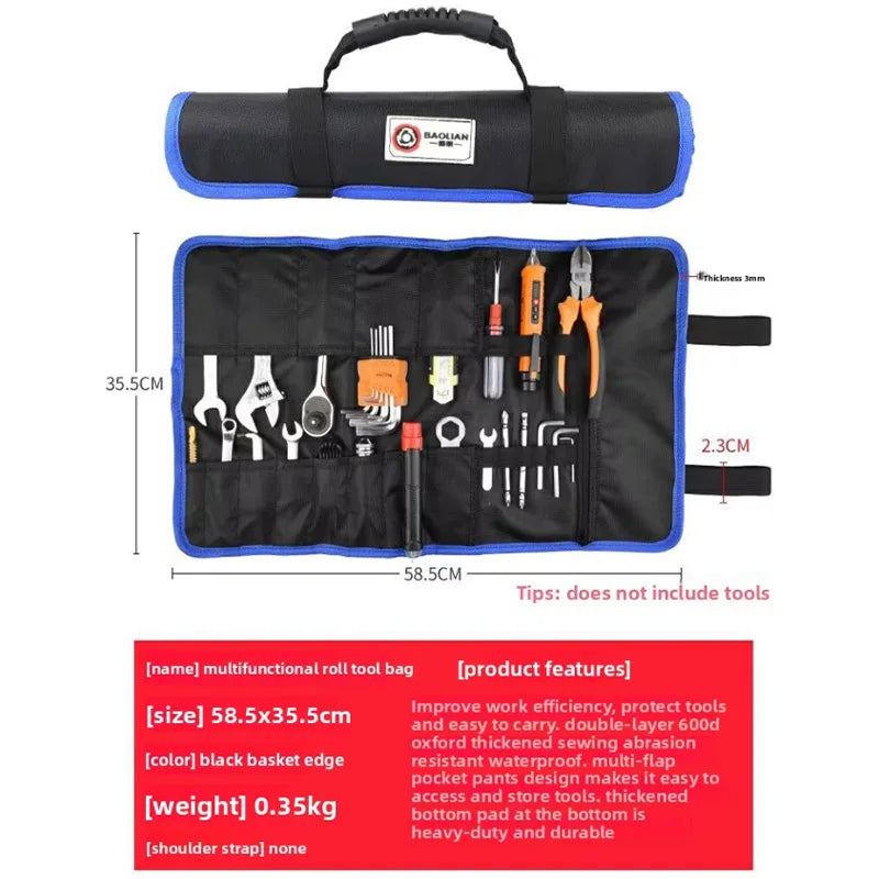 Oxford Cloth Roll Portable Pouch Bag Wrench Tool Foldable Spanner Hammer Camping Pocket Tool Storage Bag Electrician Bag