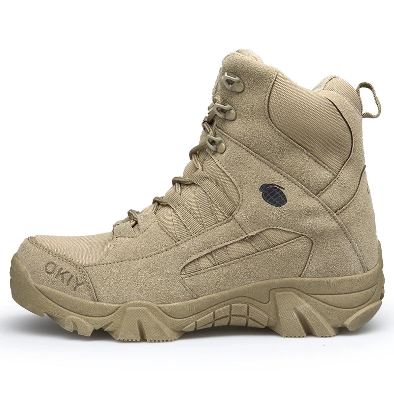 Men's Platform Boots Ankle Boots for Mens Desert Waterproof Working Safety Shoes Outdoor Hiking Shoes Men Climbing Boots 2024
