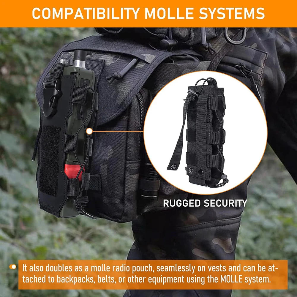 Laser Cut Design Molle Adjustable Water Bottle Holder Outdoor Sport Tactical Bottle Pouch for Backpack Belt Molle Radio Pouch