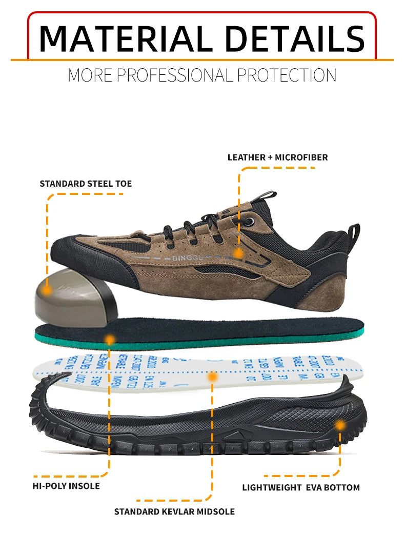 Lightweight Safety Shoes Men Women Breathable Steel Toe Work Shoes Puncture Proof Work Sneakers Protection Safety Boots