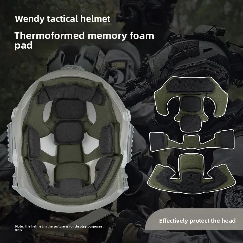 Wendypro Wendy Memory Foam Tactical Helmet Liner CS Inner Padding Shock Absorption Cushioning Head Protection Pad Breathable Com