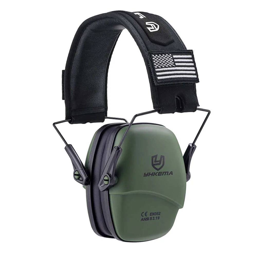 Tactical Ear Protection Safety Earmuffs for Shooting NRR 25dB Noise Reduction Slim Passive Headset with Low-Profile Earcups