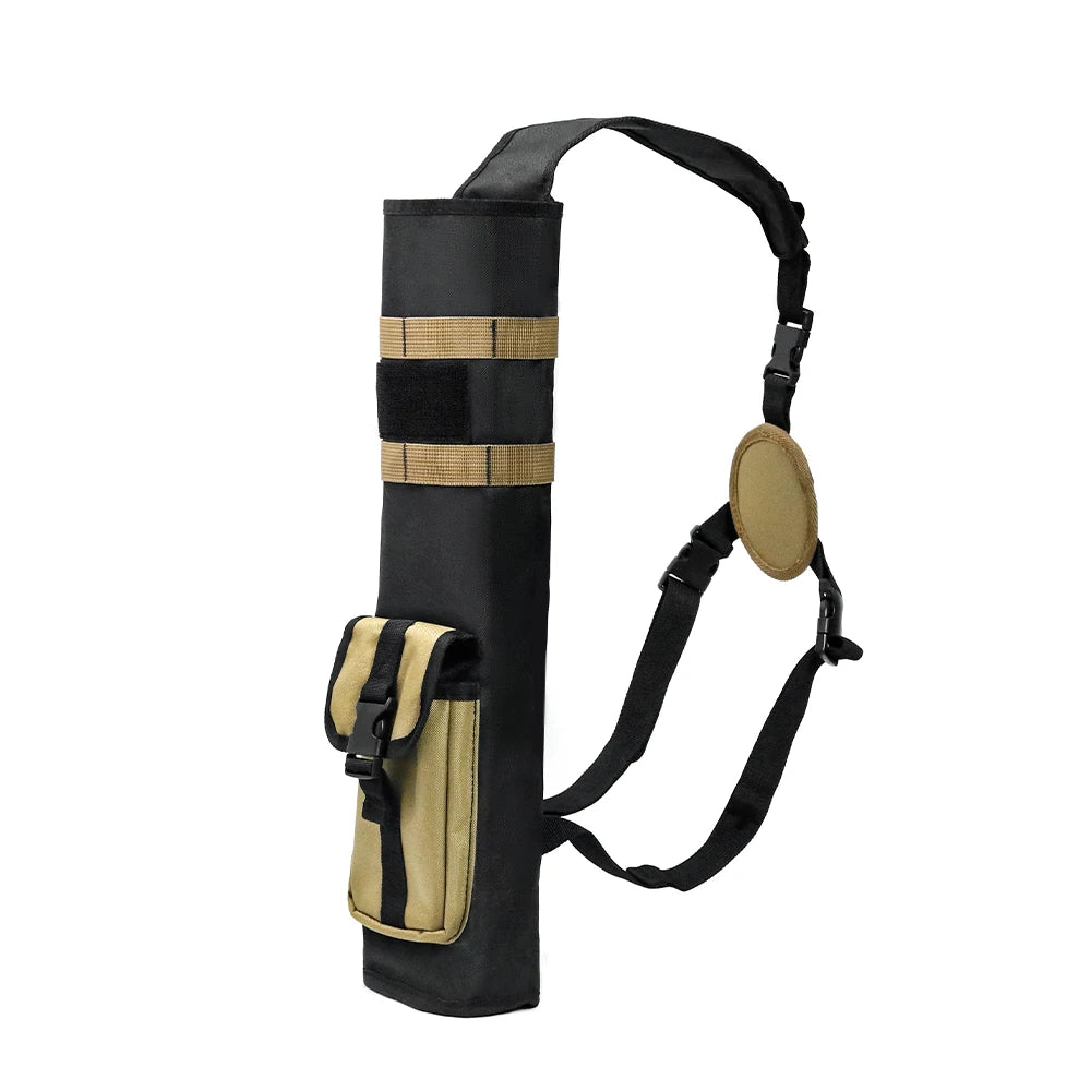 Archery Back Arrows Quiver Bag, Arrow Holder with Molle System and Pockets for Hunting Shooting Target Practice