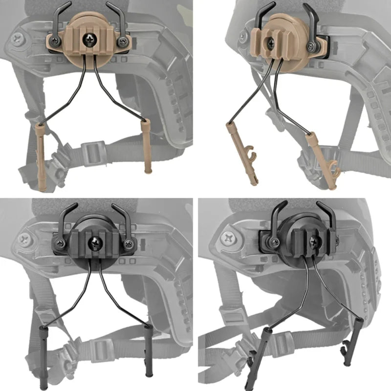 Tactical Headset Rail Adapte /tactical Fast Rail Bracket/helmet Airsoft Earmuff Bracket 360 Degrees Rotation