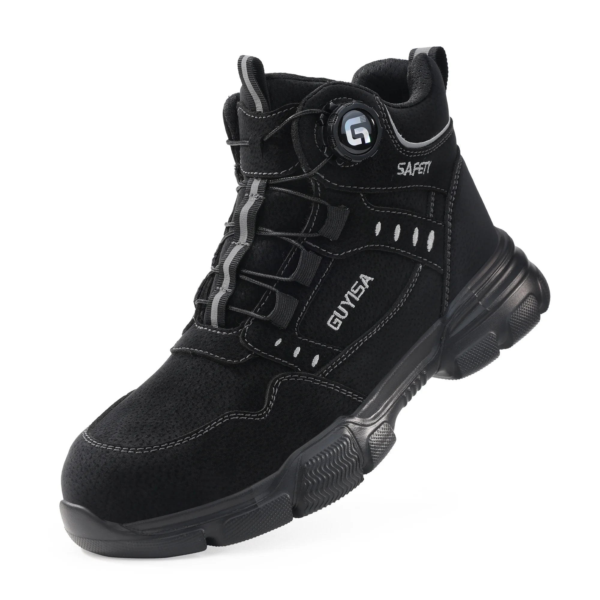 New 2025 Rotating Button Work Shoes Safety Sneakers Breathable Summer Male Boots Lightweight Indestructible Steel Toe Footwear