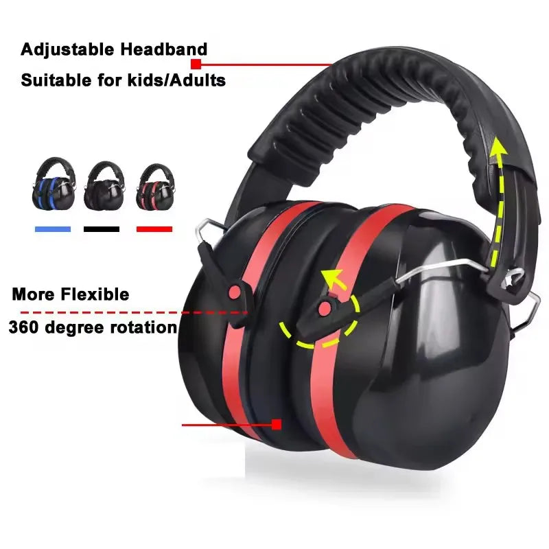 Adjustable Anti-Noise SNR-35dB Head Earmuff For Work Study Shooting Woodwork Hearing Protection Noise Reduction Ear Protector