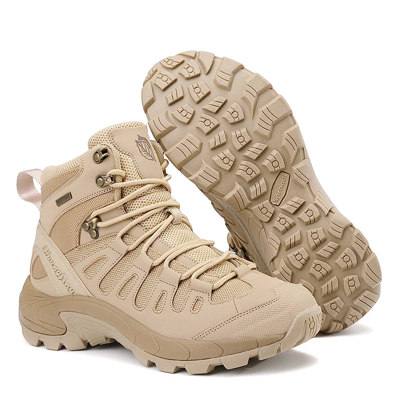 Fashion Men's Boots Tactical Combat Boots Outdoor Non-slip Hiking Boots Lightweight Men Desert Boots Motorcycle Boots