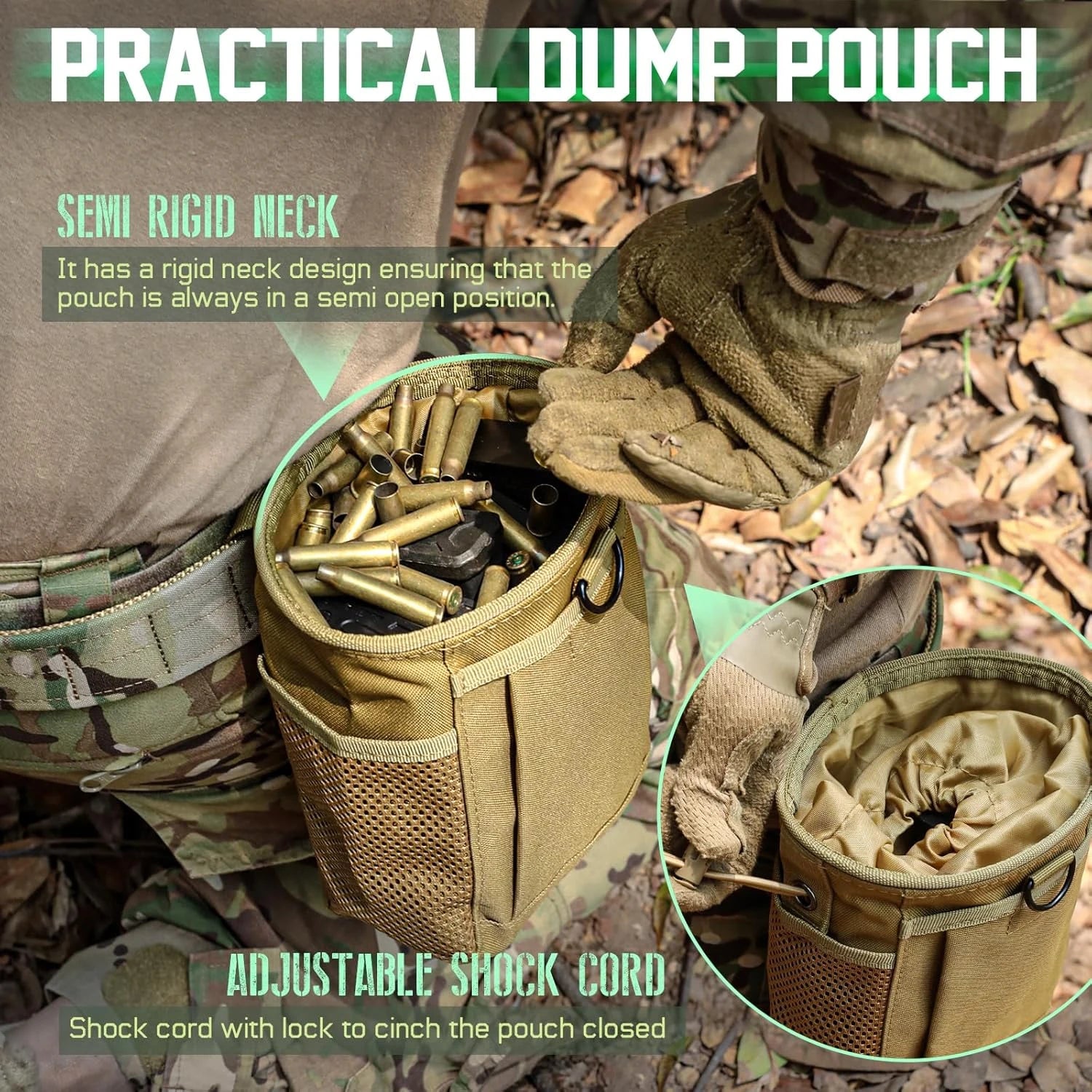 3-5L Outdoor Molle Nylon Dump Drop Pouch Camo Recycle Waist Pack Bags Utility Belt Ammo Pouch Hiking Hunting Accessories Bag