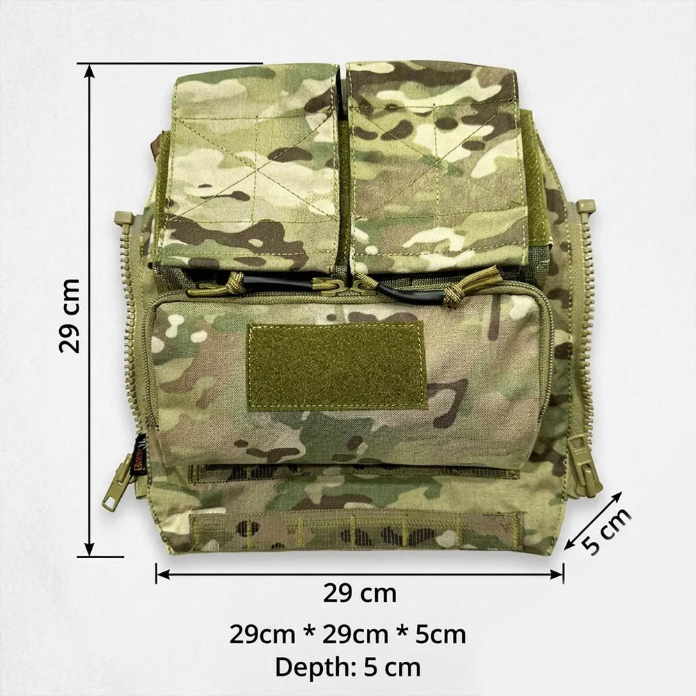 Tactical Vest Rear Back Panel MOLLE Storage Expansion Pouch Utility Assault Pack Compatible with JPC 2.0 AVS for Hunting Airsoft