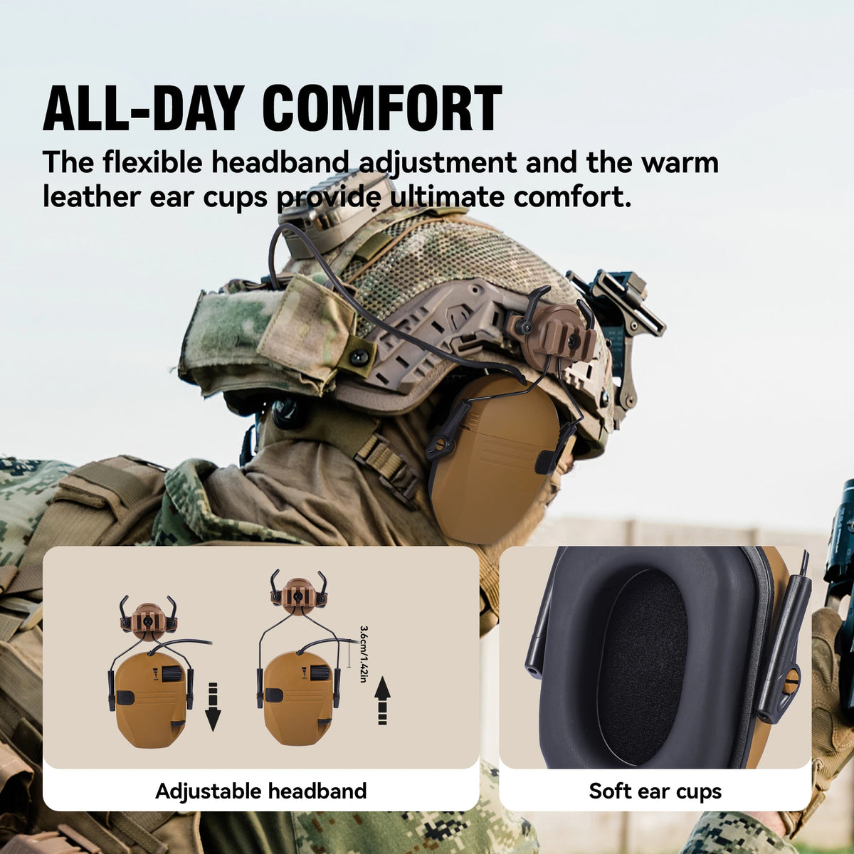 New Generation WK Helmet VersionTactical Electronic Shooting Earmuff Anti-noise Headphone NRR23dB