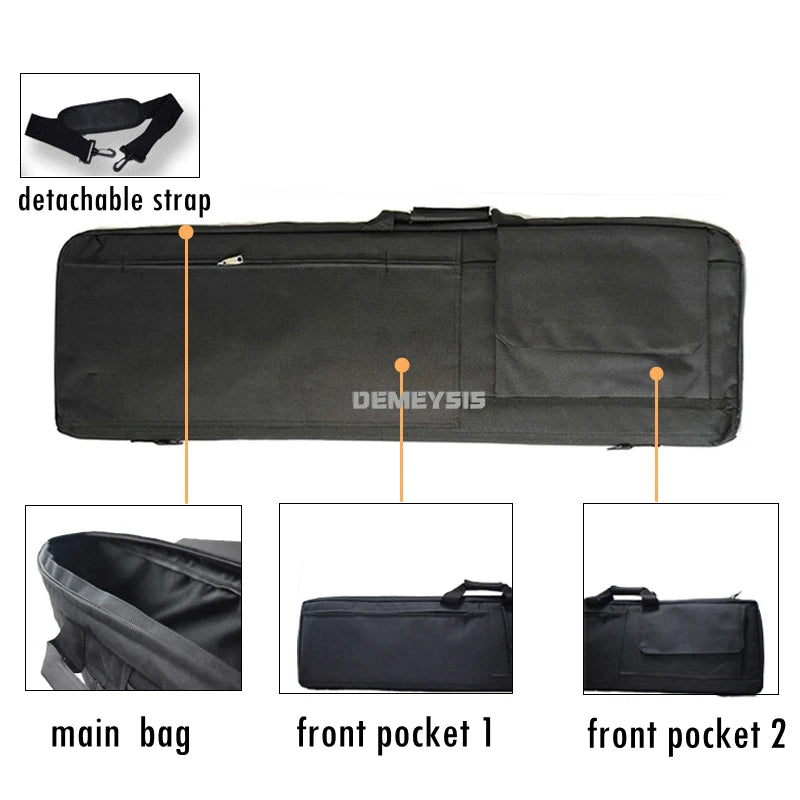 85cm / 100cm Tactical Rifle Gun Bag Airsoft Shooting Case Hunting CS Wargame Shoulder Gun Bags with Removable Cotton Padding