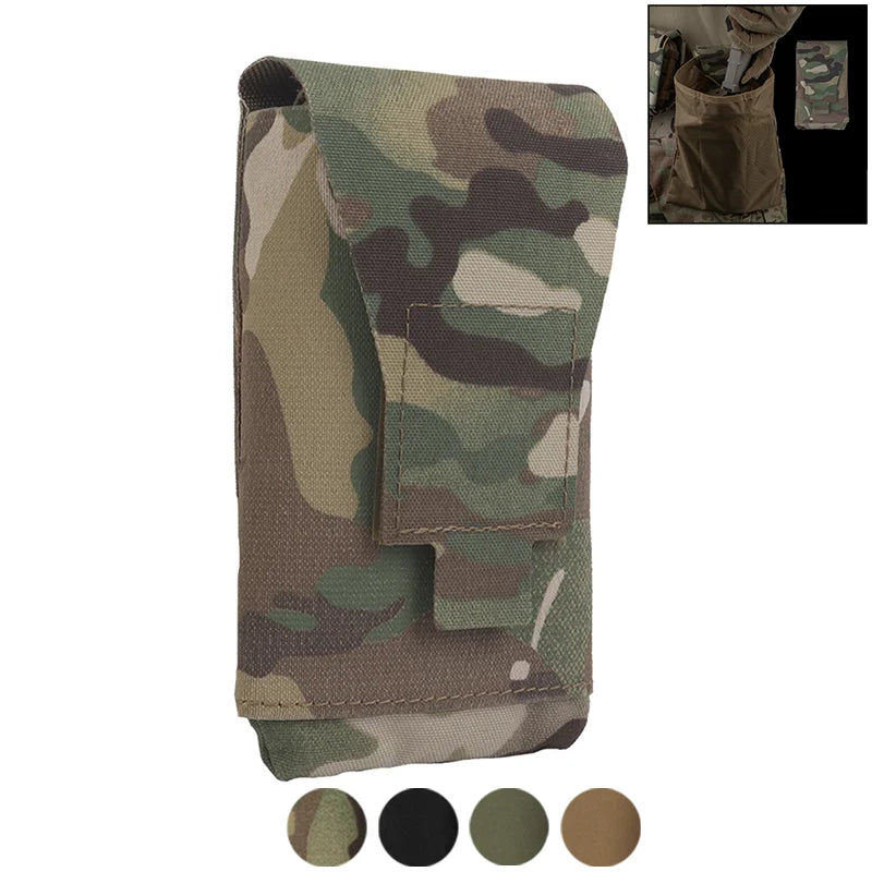 Collapsible Quick Access Camo Utility Pouch MOLLE Panel Magazine Dump Bag Reinforced Fabric Outdoor Gear