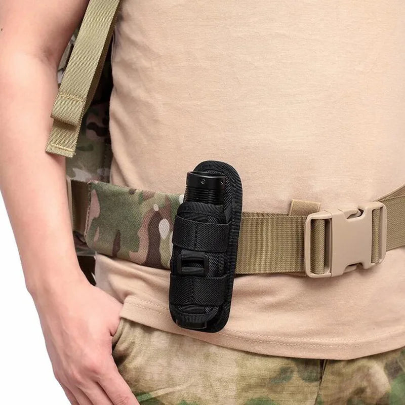 Tactical 360 Degrees Rotatable Flashlight Pouch Holster Torch Case for Belt Torch Cover Hunting Lighting Accessory Survival Kits