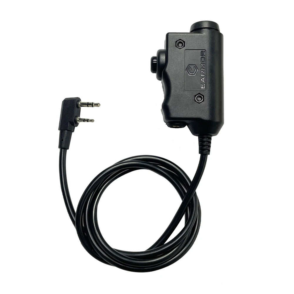 EARMOR M51 Push-To-Talk PTT Adapter Airsoft Tactical Headset Kenwood (for Baofeng) Plug Tactical Headset Accessory