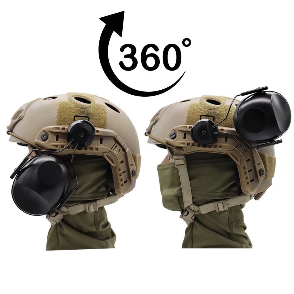 Upgrade Anti-Noise Tactical Hunting Ear Defenders FAST Helmet Mounted Version EarMuff Hearing Protection Soundproof for Shooting