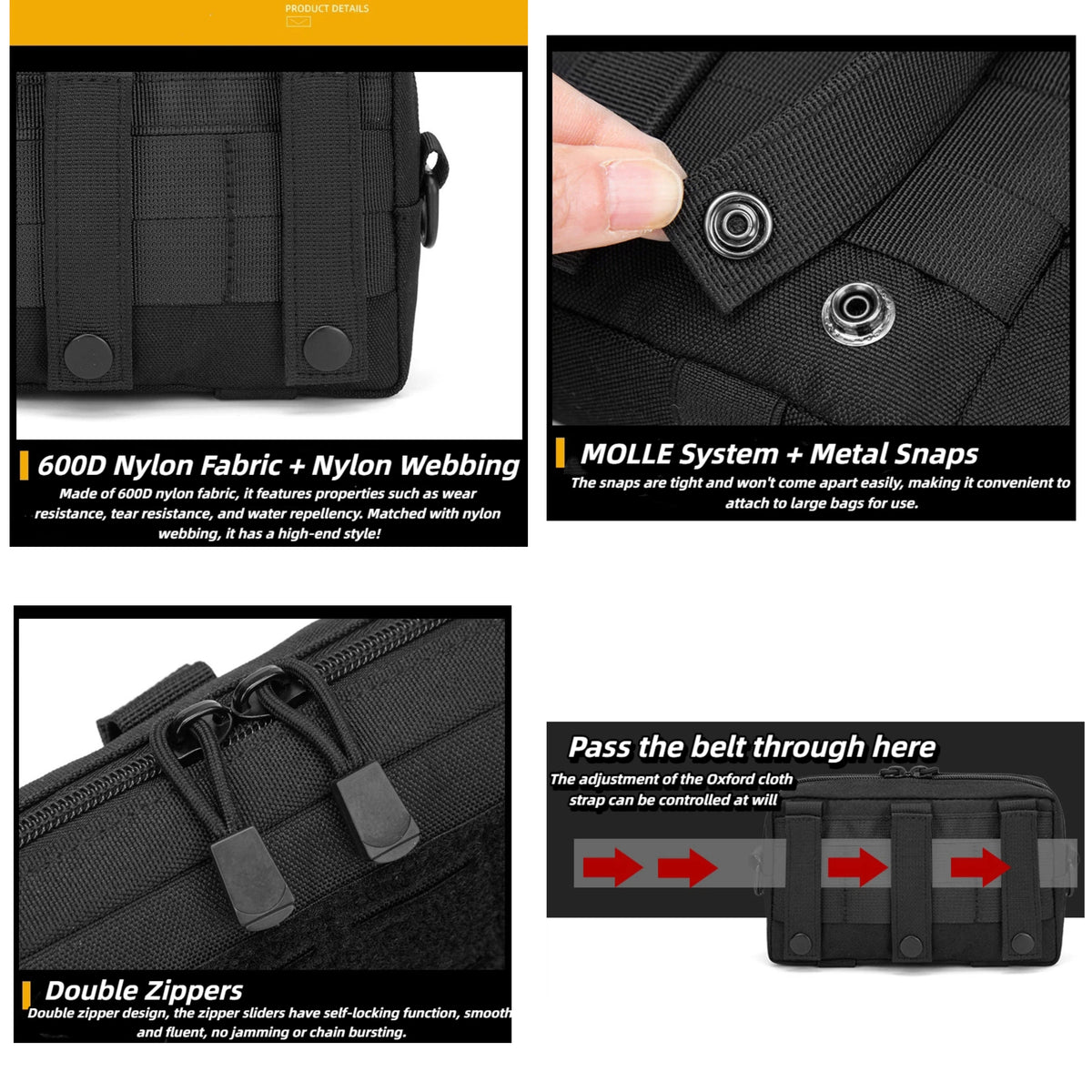 Tactical MOLLE Waist Pack - EDC Utility Pouch for Outdoor Sports & Medical Gear Storage