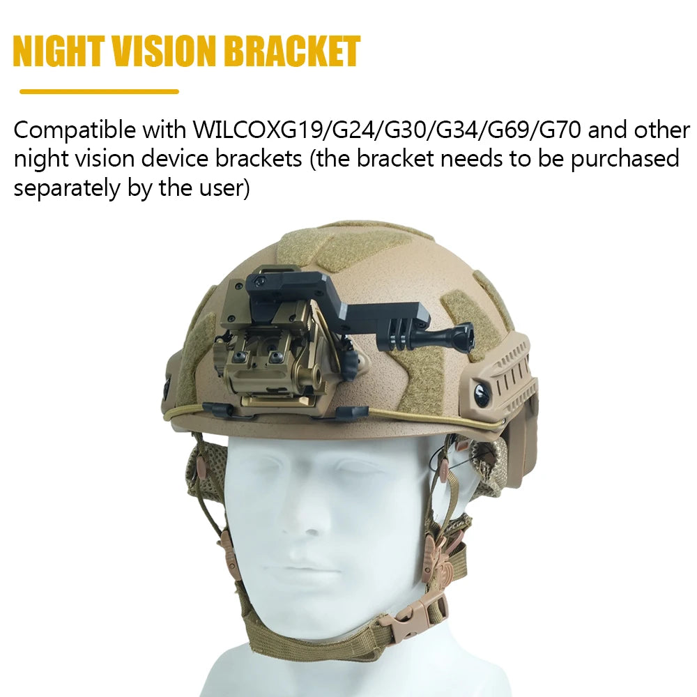 BOOIU Tactical Helmet NVG Camera Mount Z Shape Offset Bracket Compatible with GoPro Hunting Shooting Outdoor Helmet Accessories