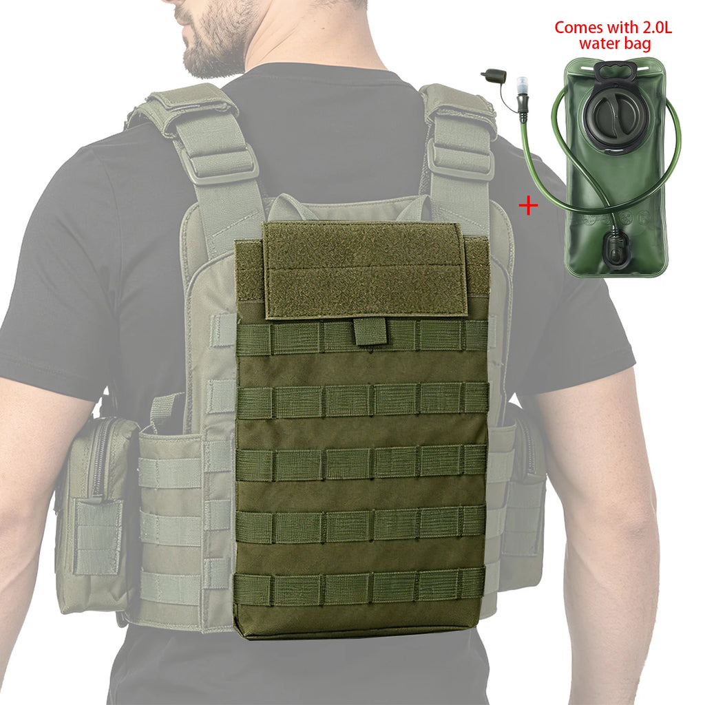 MOLLE Expansion System Accessories Water Bag Pack+2.0L Soft Water Bag Set Large Diameter Rotary Cap Bite Drinking Pipe