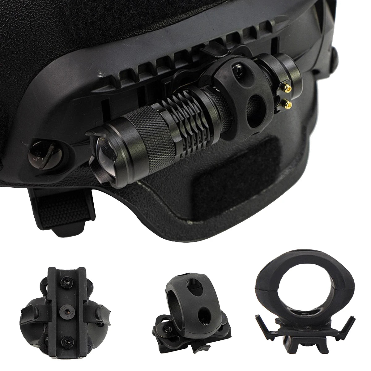 Tactical Helmet Adaptor Outdoor Sports Cycling Headlight Holder Mount Clamp Universal Rail Helmets Light 1 Inch 1.2 Inch 30mm