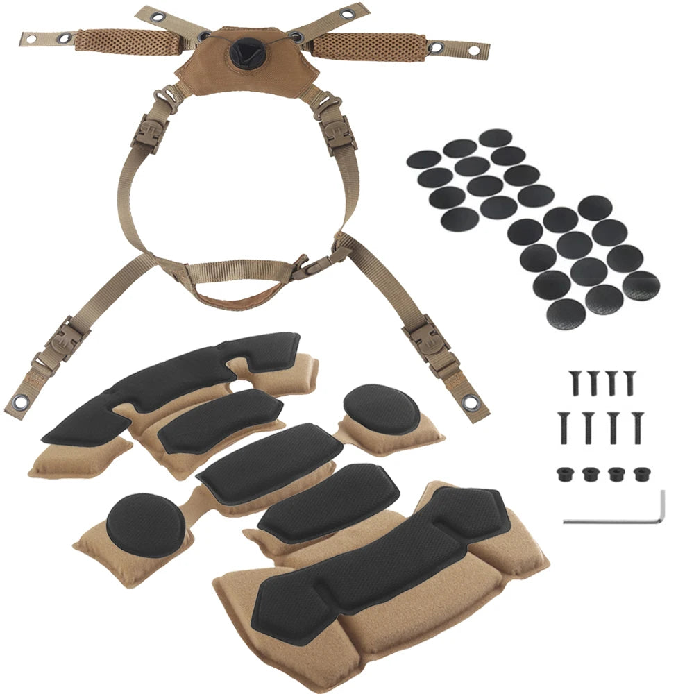 Tactical Helmet Suspension System for Team Wendy Sport MICH Airsoft Hunting FAST Helmet 3.0 Chin Hanging Strap Spongy Liner Pad