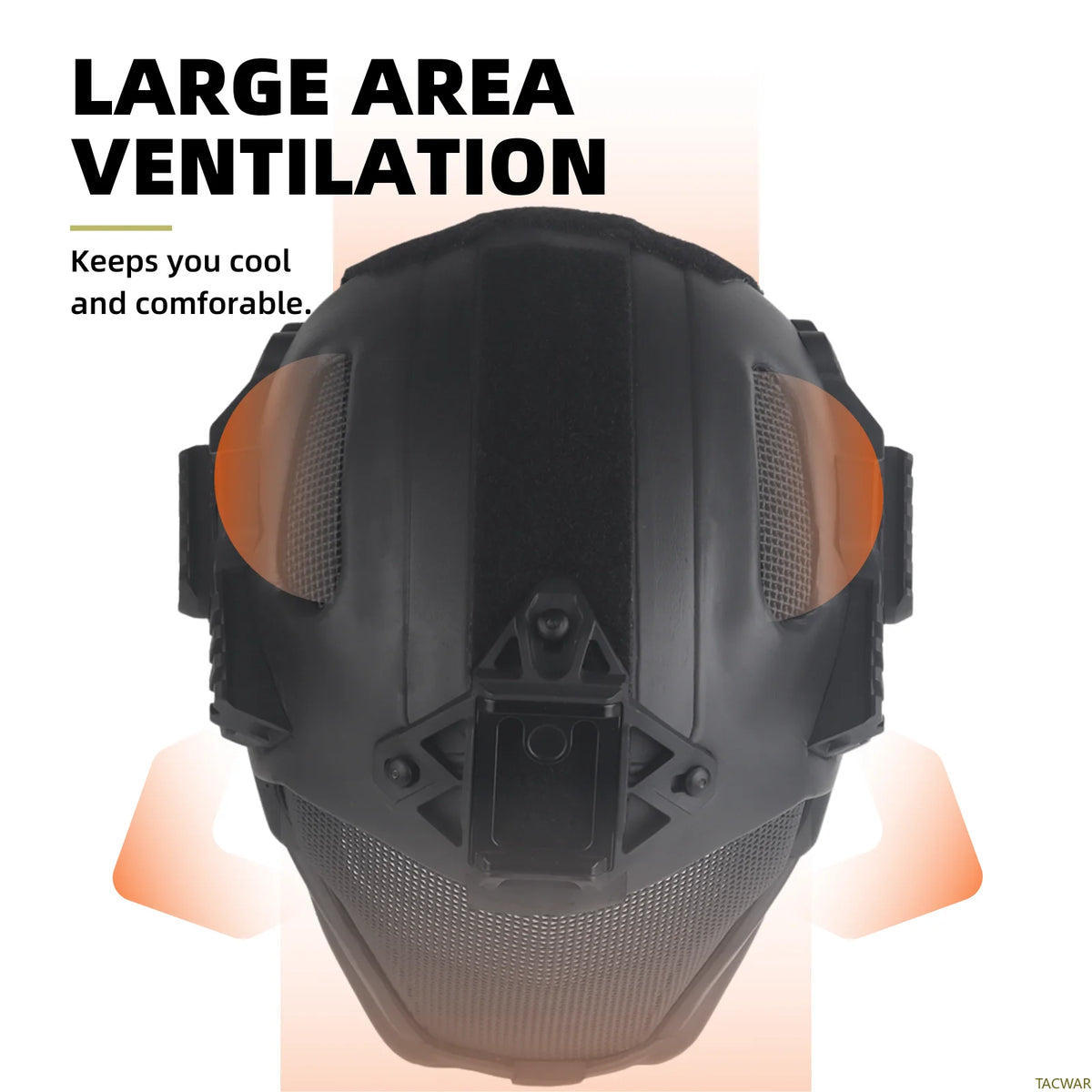 EVA Pro Airsoft Helmet Full Face with Breathable Steel Mesh Night Vision Mount Helmet Rail, Full Protection Safety Mask