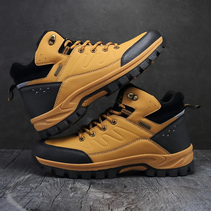 Men's outdoor hiking shoes four seasons non-slip walking sneakers fashion youth Joker breathable high-top sports running shoes