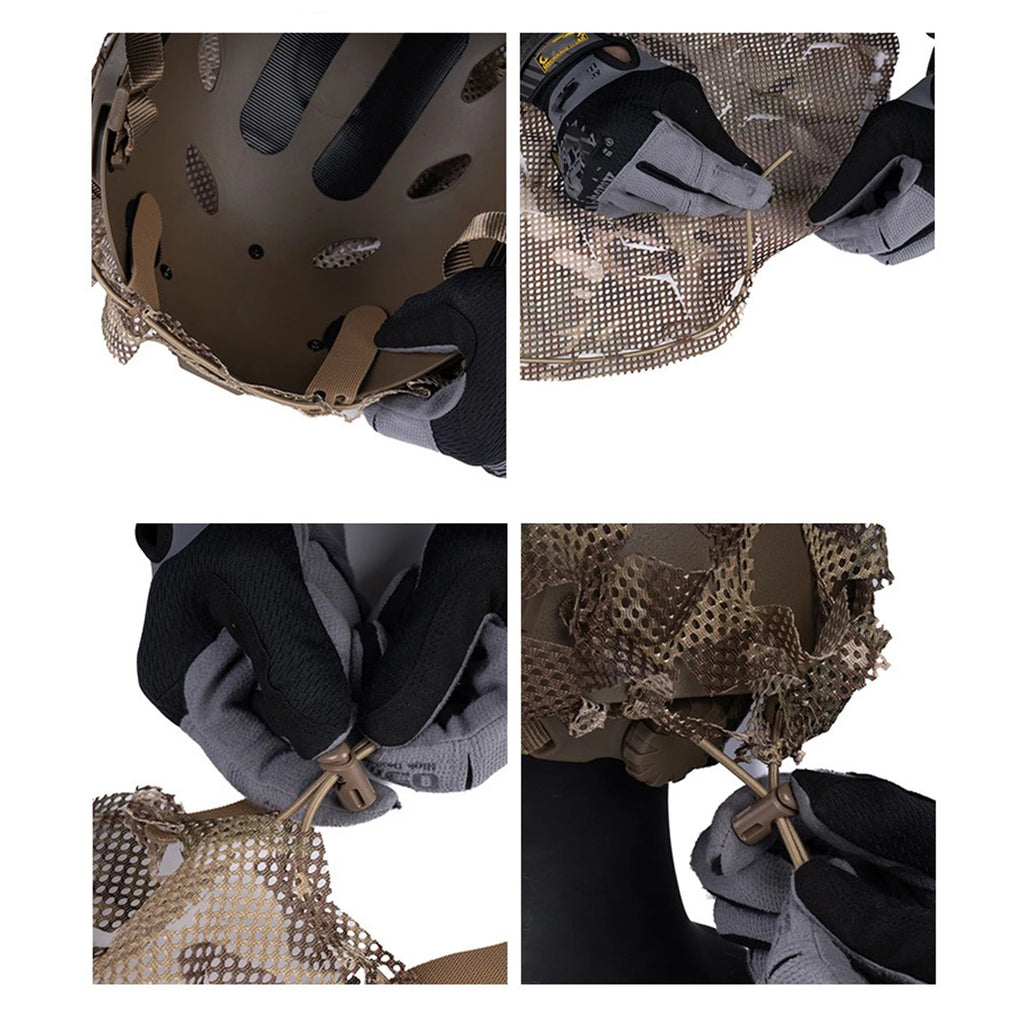 Lightweight Camo Helmet Cover Irregular Leaves Shape & Versatile Camouflage Net Cloth for Outdoor Photography Hunting