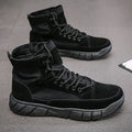 Fashion Boots Men Autumn Early Winter Shoes Flat Thick Sole Mens Ankle Boots Brand Male Footwear Black Beige KA4873