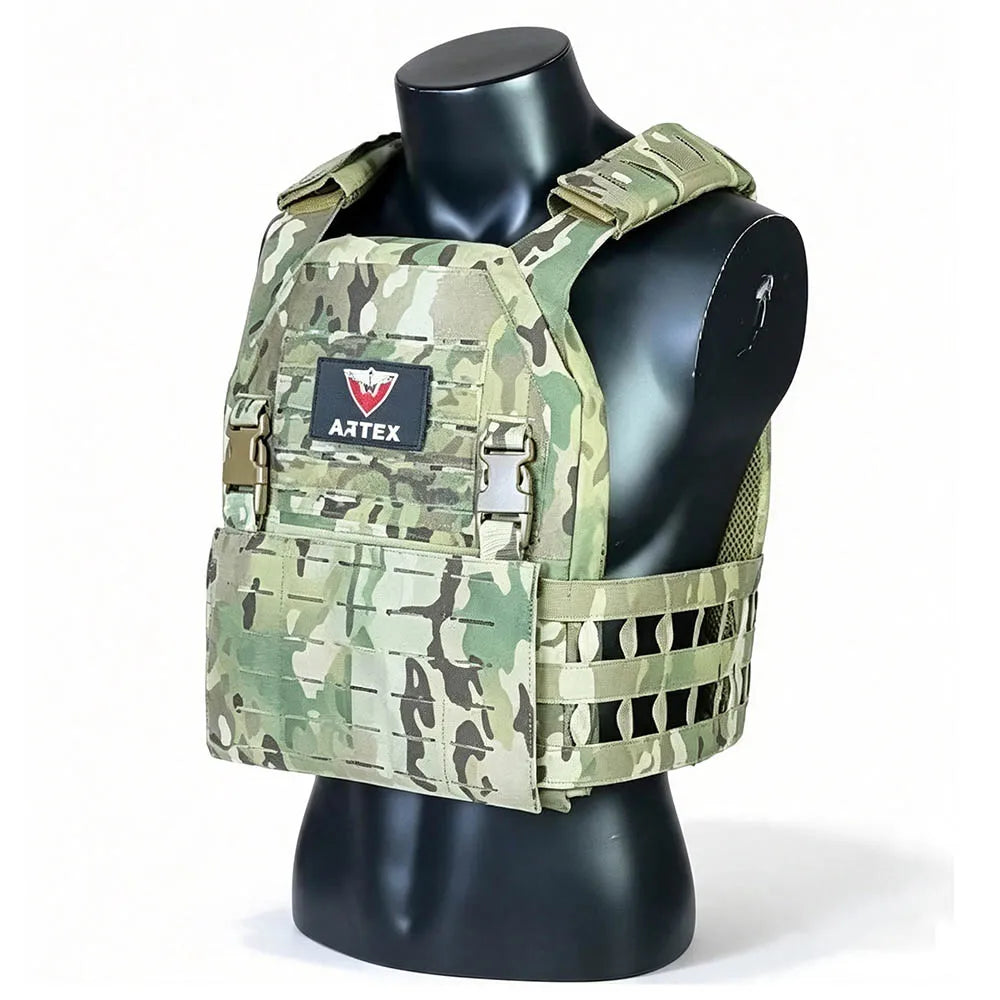 Artex Multifunctional Tactical Vest, Lightweight Laser Cut MOLLE Waterproof Wear-resistant Outdoor Wargame Training Vest
