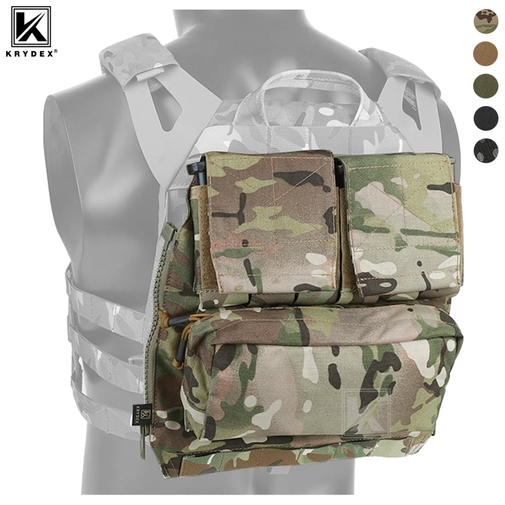 KRYDEX Tactical Zip On Pouch Plate Carrier Backpack Bag For CPC NCPC AVS JPC2.0 Hunting Airsoft Vest Accessories