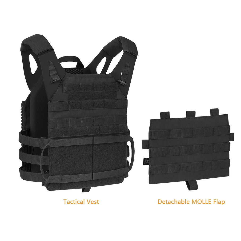 KRYDEX Tactical 500D JPC2.0 Vest Jumpable Body Armor Plate Carrier With Detachable Front Molle Panel For Airsoft Hunting Outdoor