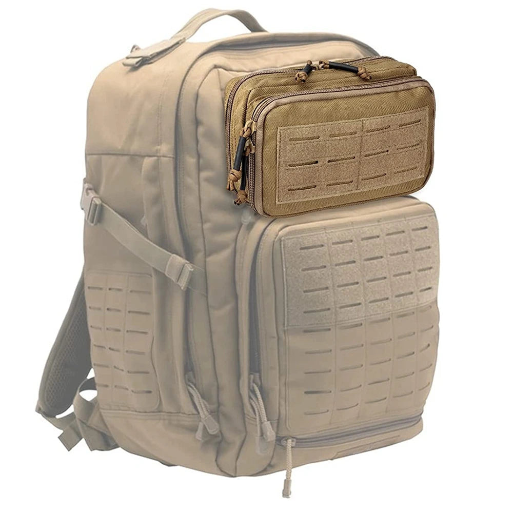 Tactical Molle Admin Pouch Horizontal Zippered Multi-Purpose Utility EDC Tool Gear Organizer Waist Bag for Outdoor Sports