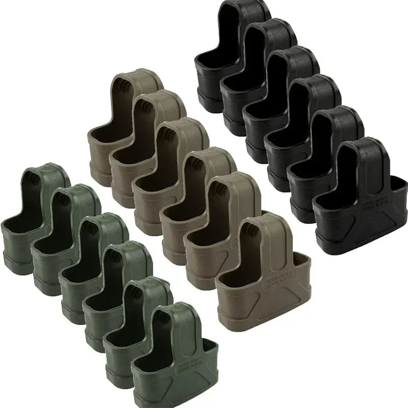 1-12X Outdoor Tactical AK 5.56 Rubber Cage Loop Pull Magazine Rubber Glove Sleeve Cover For M4 M14 M16 Fast Mag Protective Case