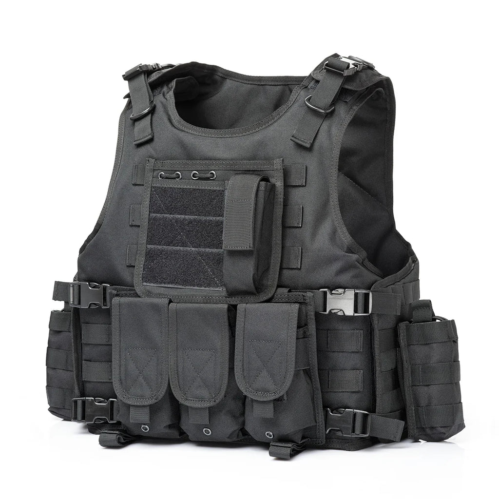 YAKEDA Tactical Vest for Airsoft Paintball Hunting, Adjustable Lightweight with Molle Pouches, Outdoor Protective Gear