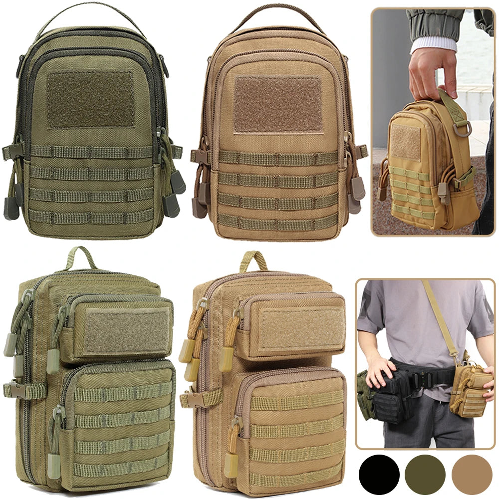 Tactical Molle Utility Pouch Outdoor Hiking Travelling Sling Backpack EDC Tool Pouch Medical Waist Packs Hunting Shoulder Bag