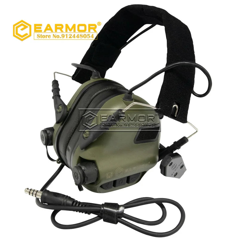 OPSMEN EARMOR Shooting  Headset & ARC Rail Adapter & M51 PTT Adapter Set for Radio Communication Shooting Noise Clearance
