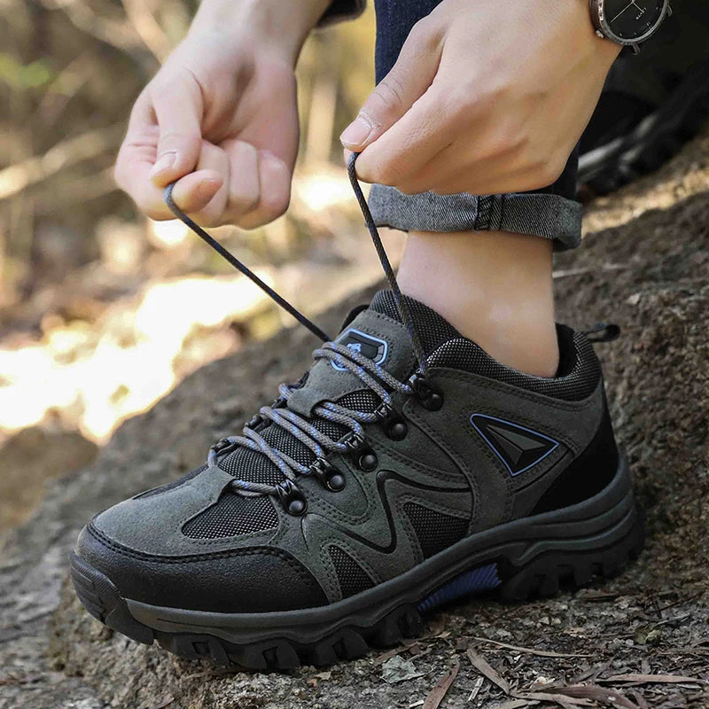 Men Hiking Shoes Suede Leather Outdoor Shoes Wear-Resistant Men Hiking Hunting Tactical Sports Shoes