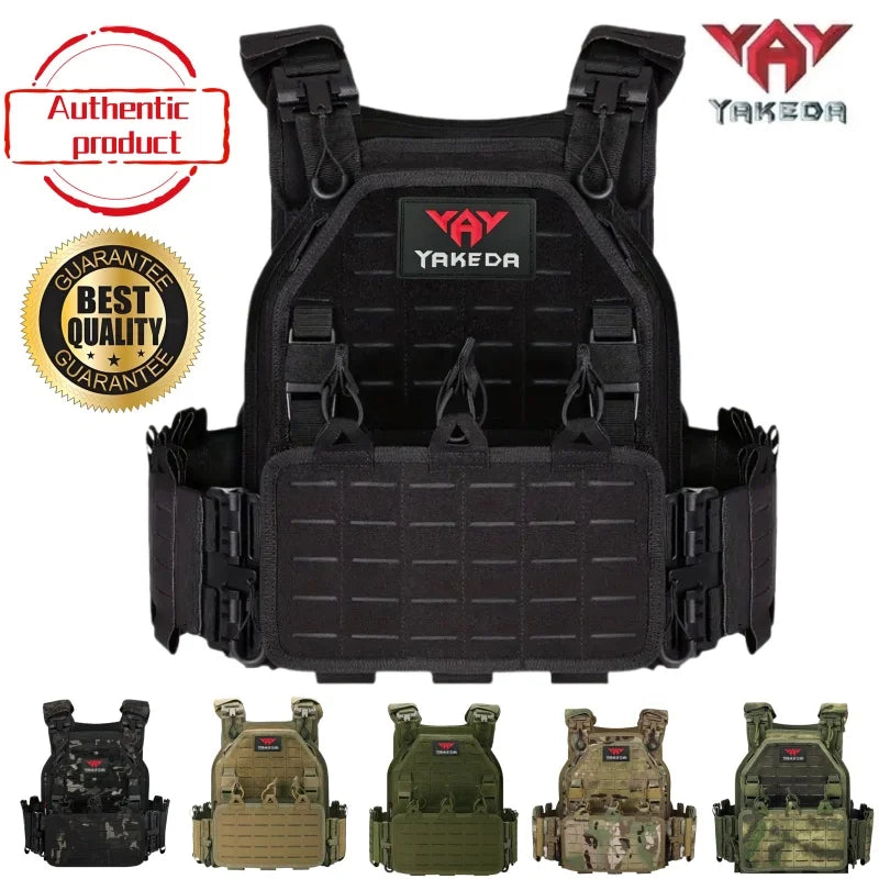 Authentic Product YAKEDA Tactical Vest 6094 Fast Detachable Light Laser Cut Outdoor Hunting Black Gear Carry Vest of