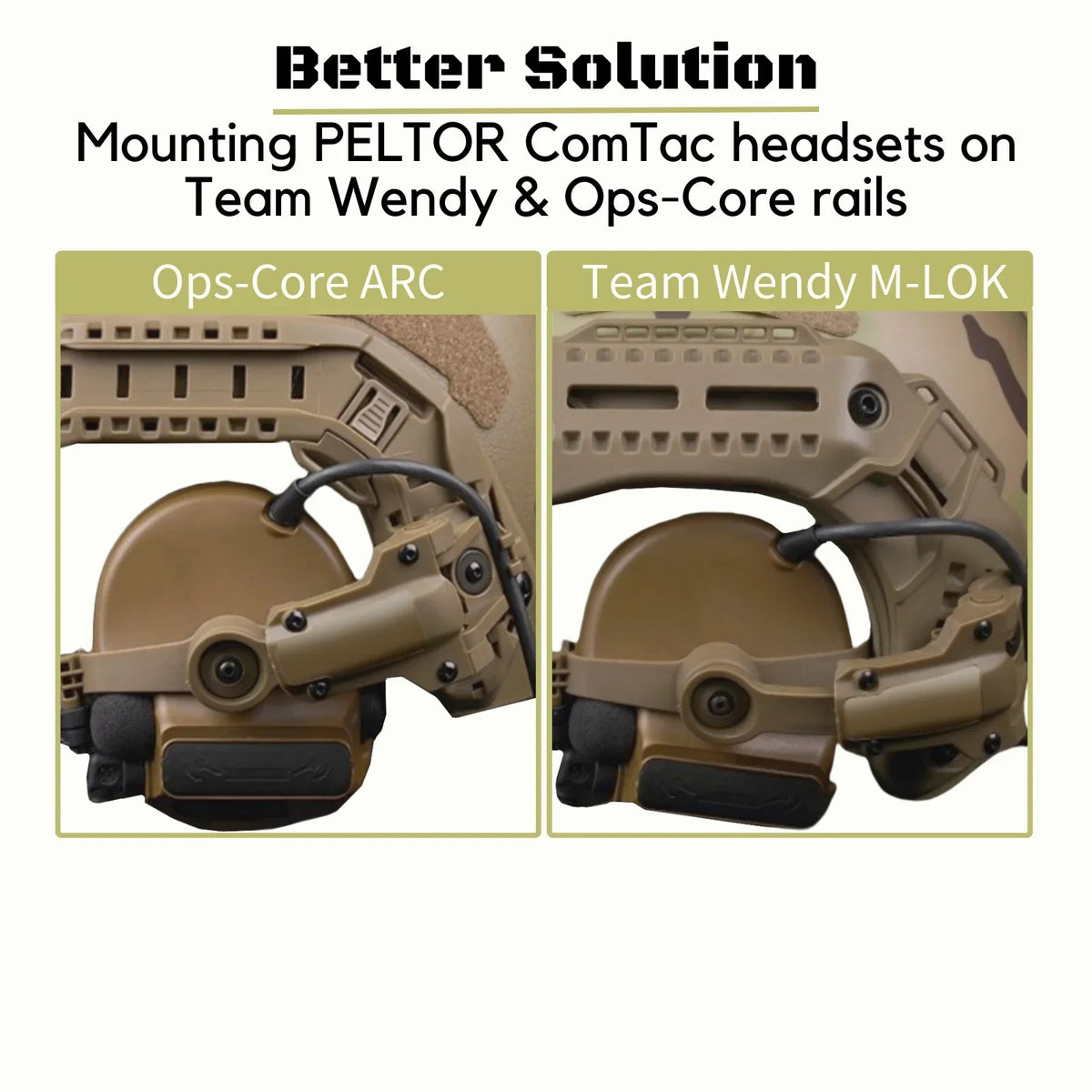 Helmet Rail Adapter For PELTOR ComTac Airsoft Shooting Headset Accessories Headset Mount Fit Ops Core ARC Wendy ML-K Rail