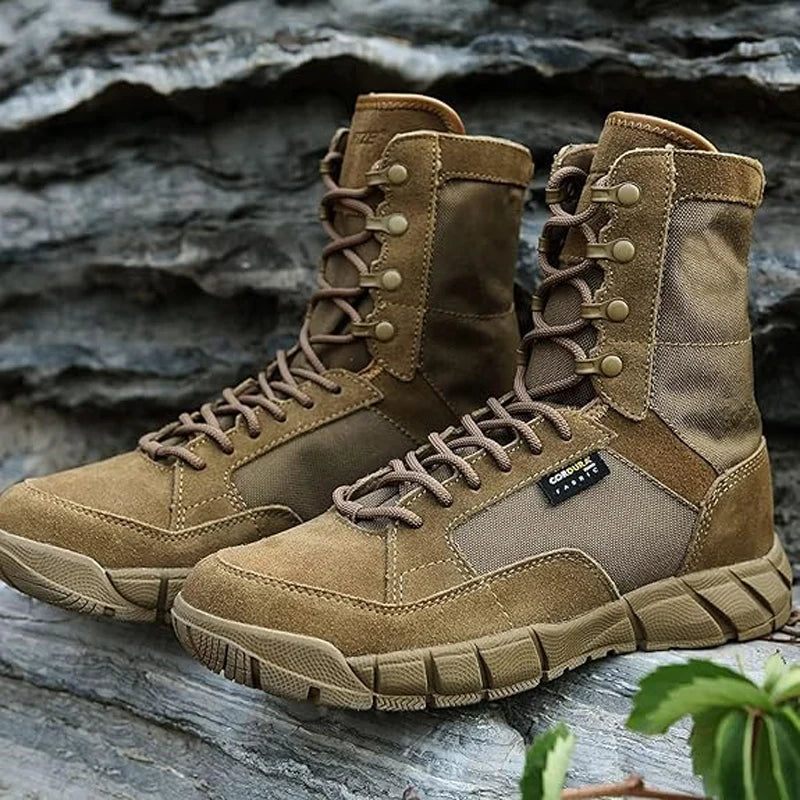 YEVHEV Men's 8 inch Tactical Boots Outdoor Casual Lightweight Coyote Military Boots for Hiking Work Outdoor Casual