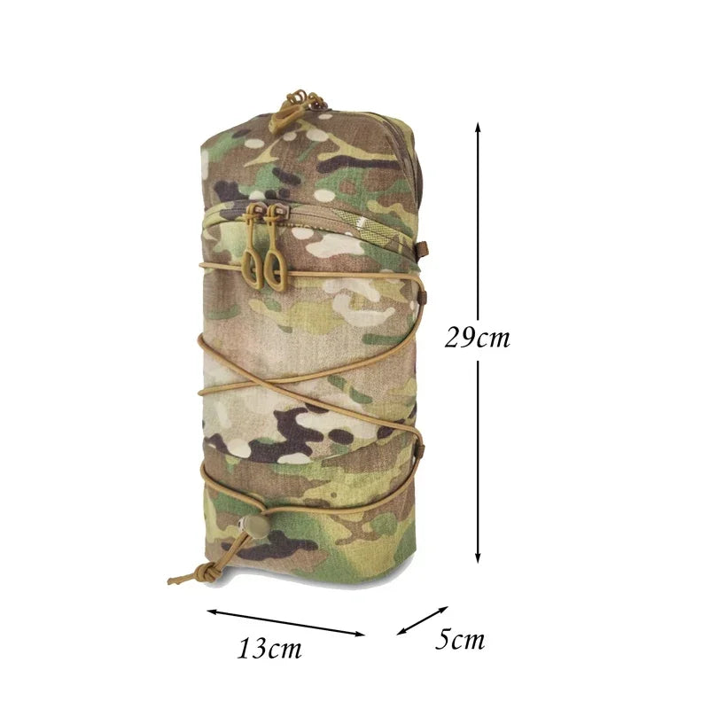 Tactical Vertical 12X5 Storage Bag Airsoft Plate Carrier Molle GP Pouch Gear Hunting Vest Utility Back Panel Pouch Multicam