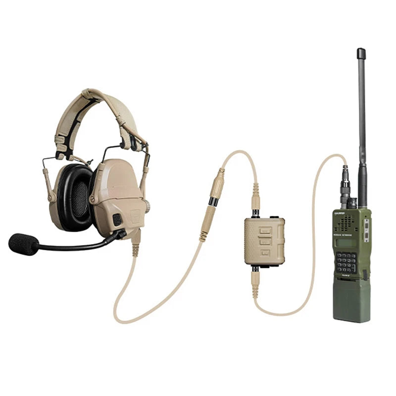 NEW FCS-TACTICAL V60 PTT Multiple Functions Two Communication Channels for AMP Headset and PRC148 152 Radios