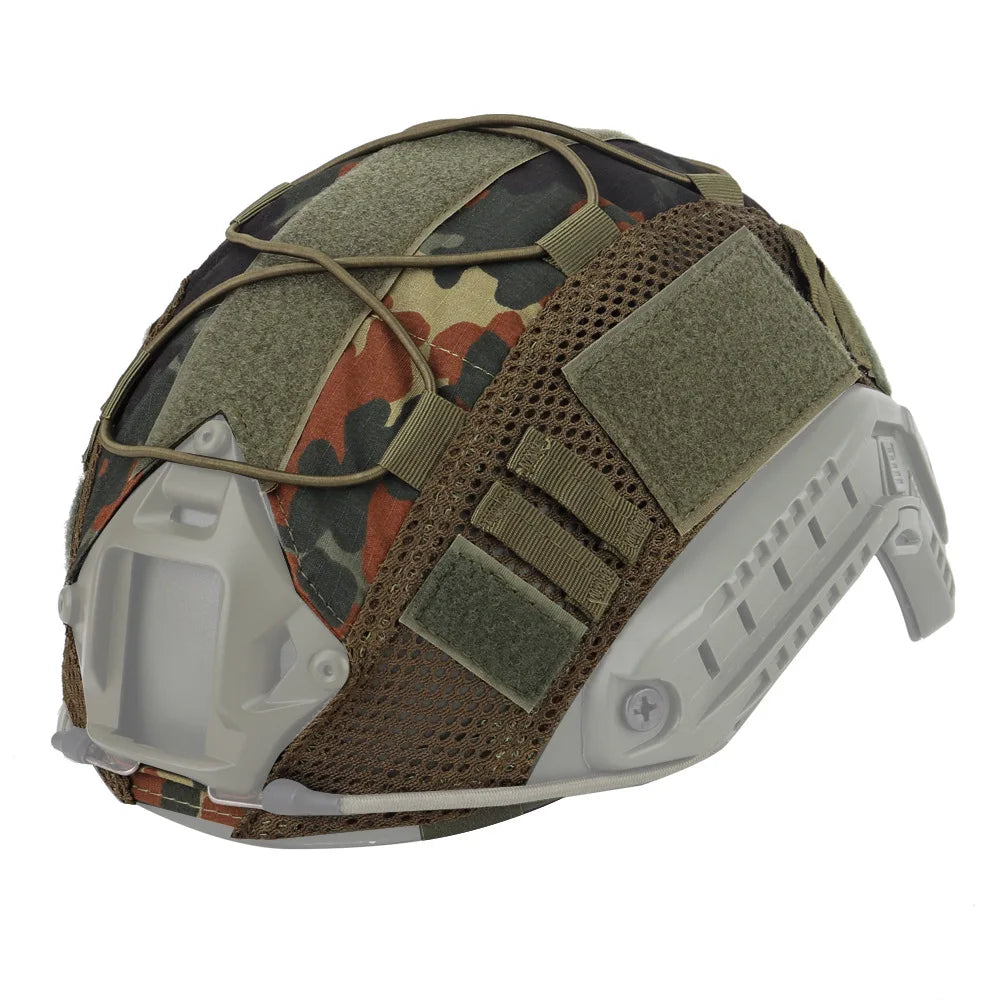 1 PC Tactical Helmet Cover for Fast MH PJ BJ Helmets Fast Helmet Protector Elasticated Cord (Helmet Not Included)
