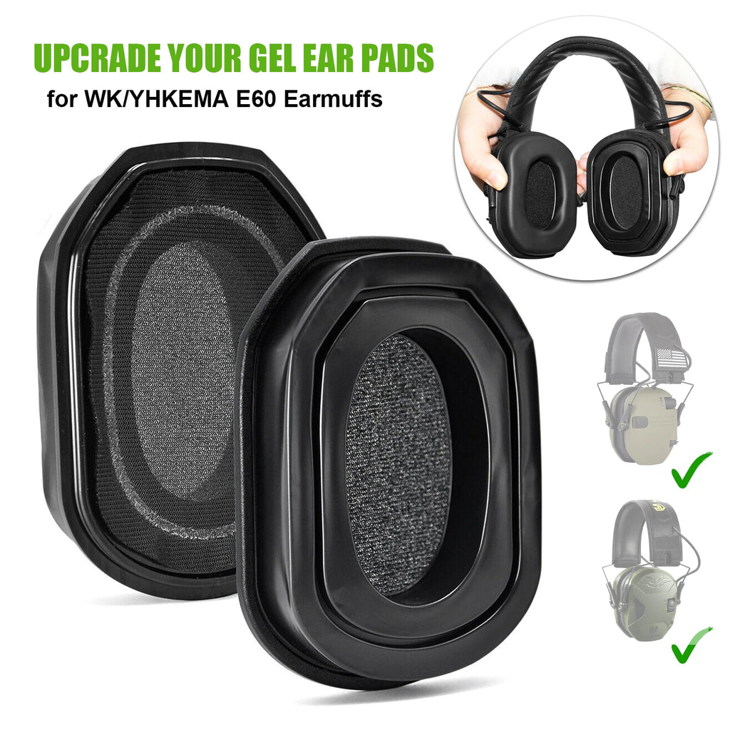 1 Pair Silicone Gel Ear Pads Suitable for WK,muffs,XCEL,XCEL BT+AGT FIRE/E60 Earmuff